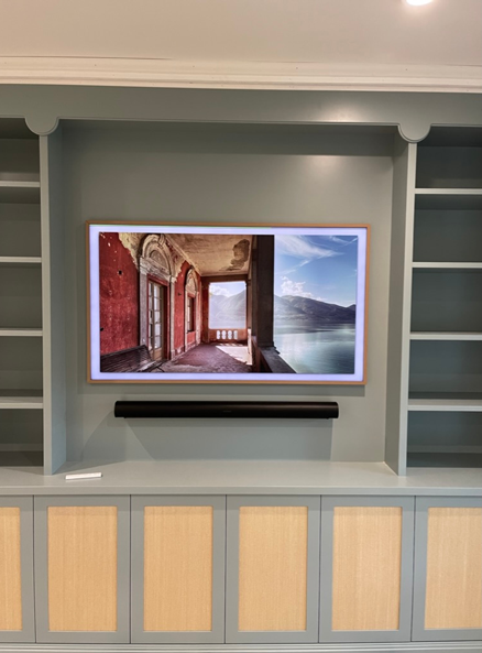 Completed frame Tv with sound bar