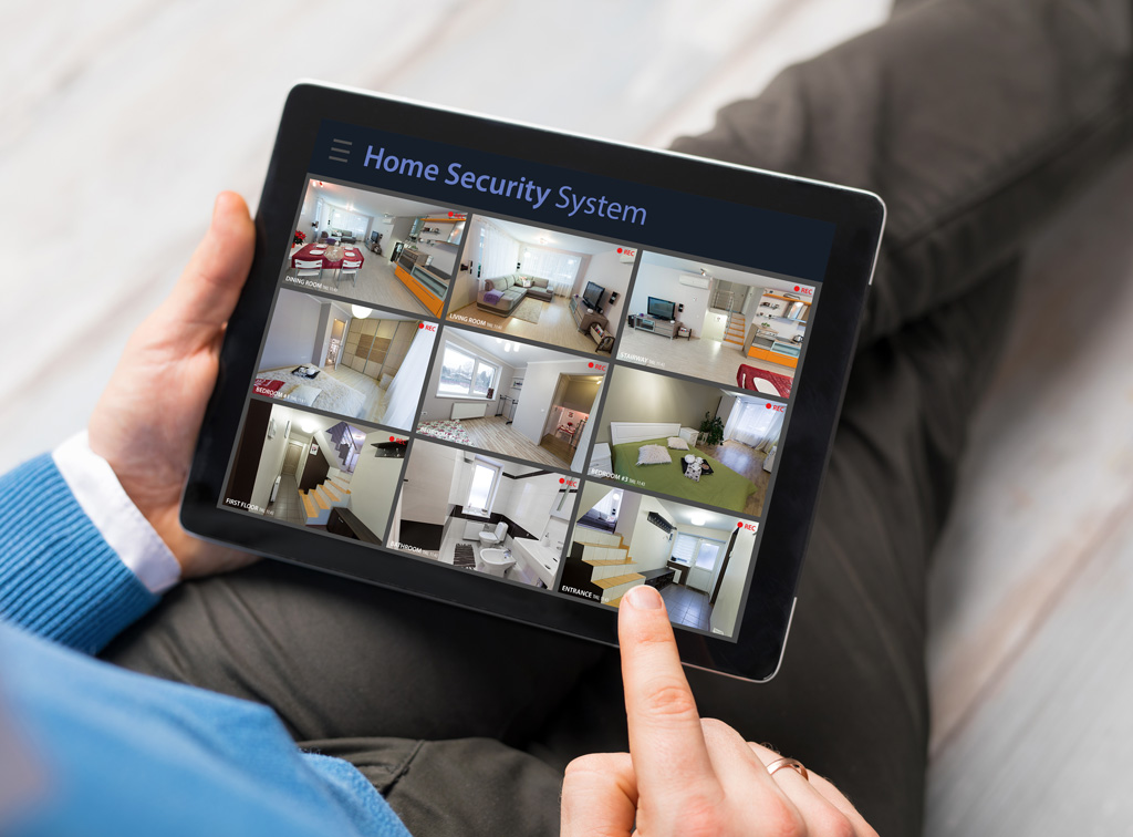 Home security system tablet app